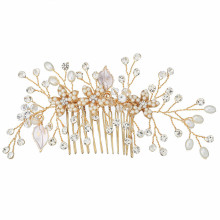 Pearl Rhinestone Flower Hair Comb Bun Wedding Bride Luxury Hair Accessories Handmade For Women Girl Feast Party Photo Studio